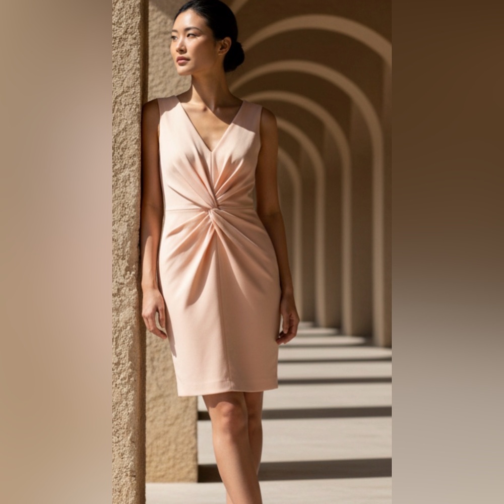 Christian Siriano Blush V-Neck Dress